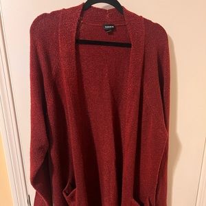 Torrid Red Open Front Cardigan